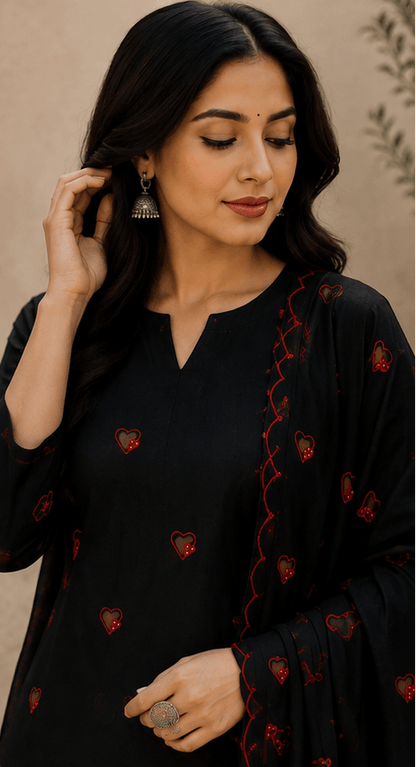 Dark Blue Rayon Suit with Rayon Dupatta - Avantika Clothing