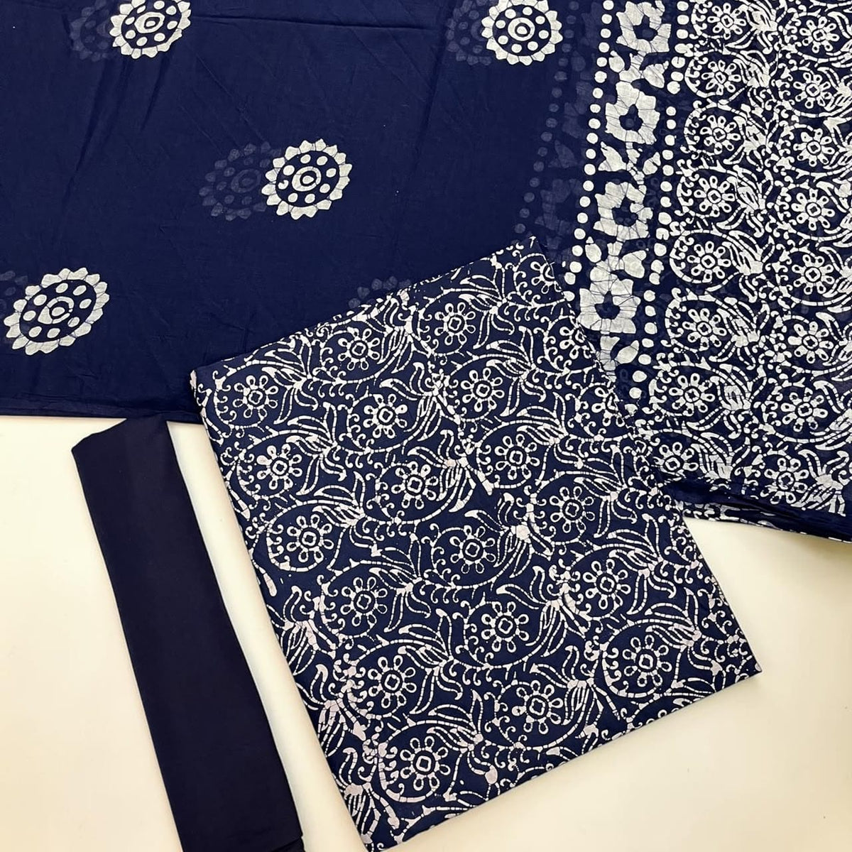 NEW WAX BATIK CUPPER BLOCK Unstitched SUITS - Avantika Clothing