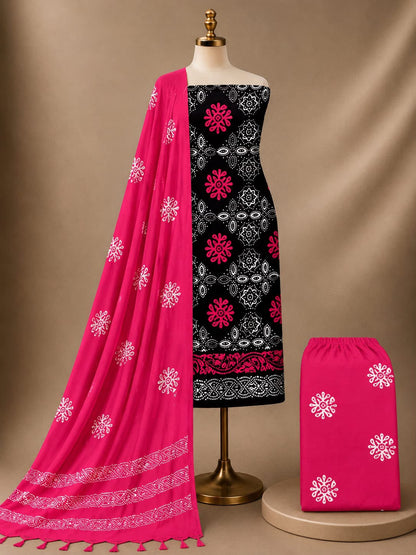PREMIUM RAYON HEAVY READYING SPECIAL CHART WAX BATIK SUITS Unstitched - Avantika Clothing