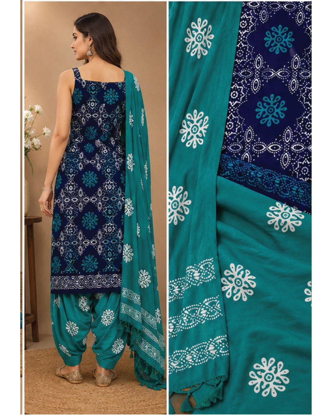 PREMIUM RAYON HEAVY READYING SPECIAL CHART WAX BATIK SUITS Unstitched - Avantika Clothing