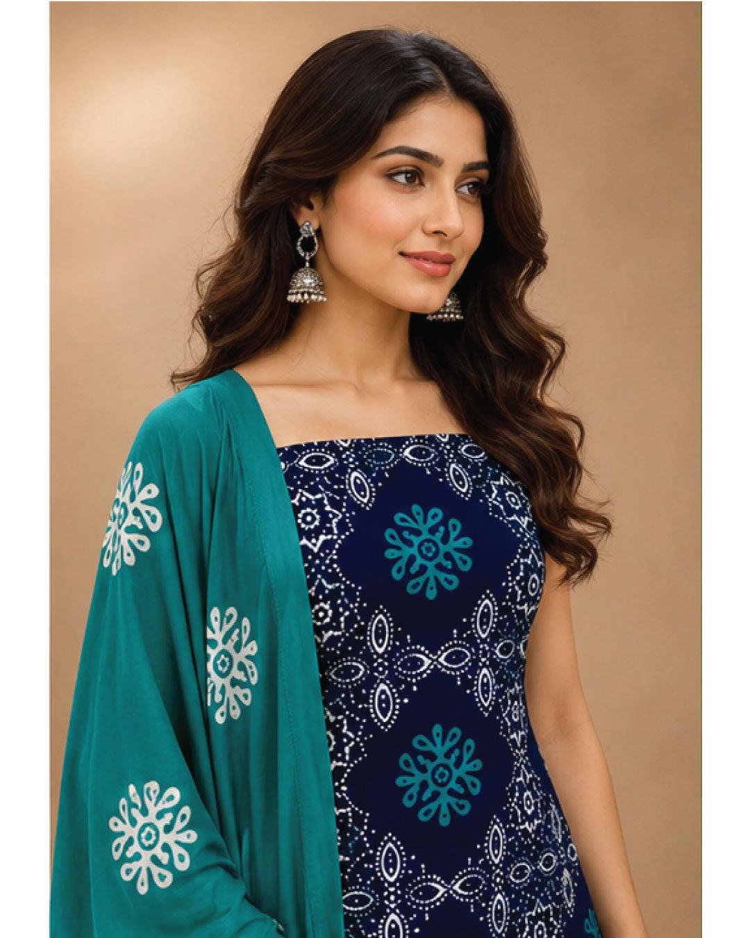 PREMIUM RAYON HEAVY READYING SPECIAL CHART WAX BATIK SUITS Unstitched - Avantika Clothing