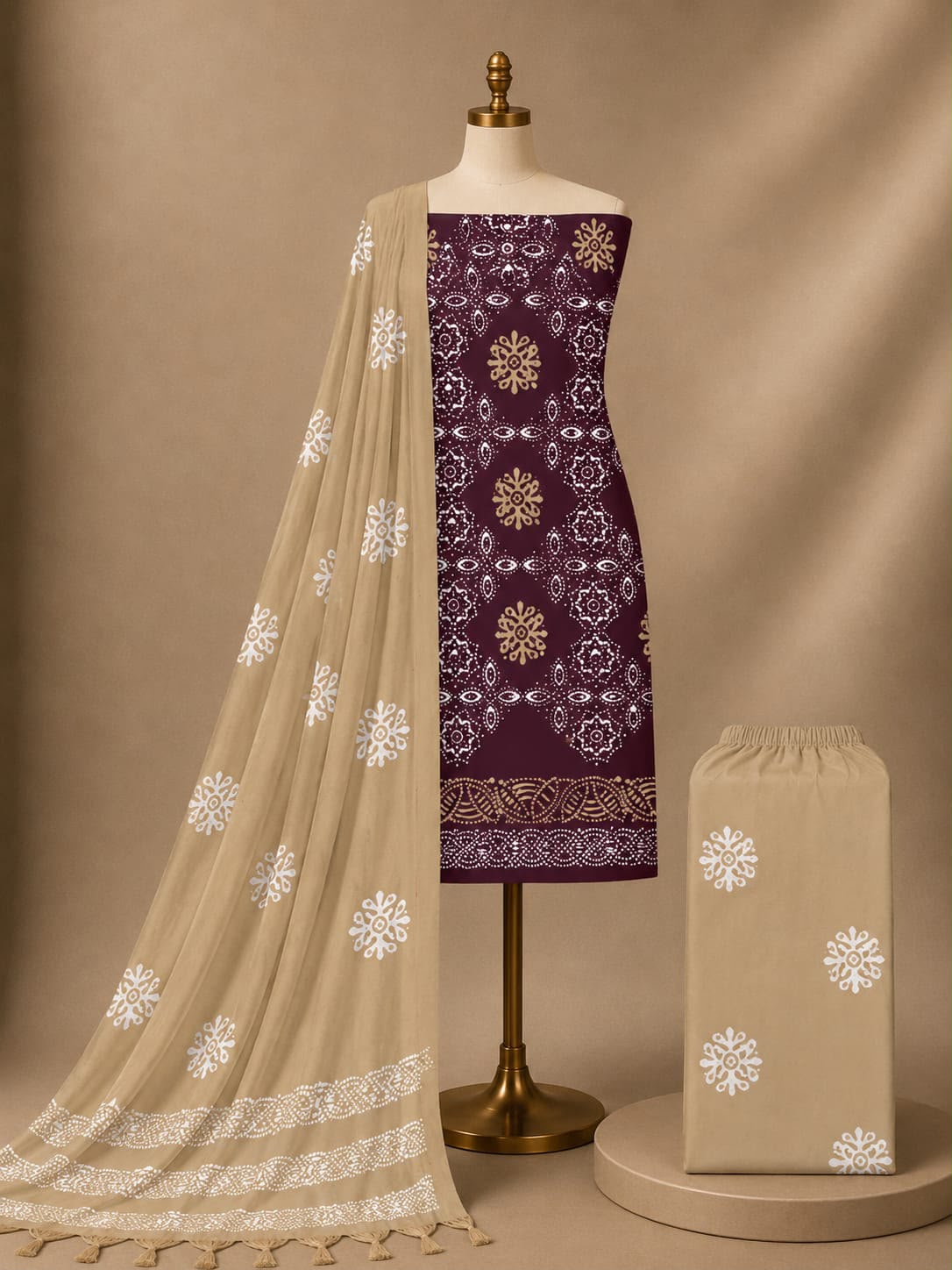 PREMIUM RAYON HEAVY READYING SPECIAL CHART WAX BATIK SUITS Unstitched - Avantika Clothing