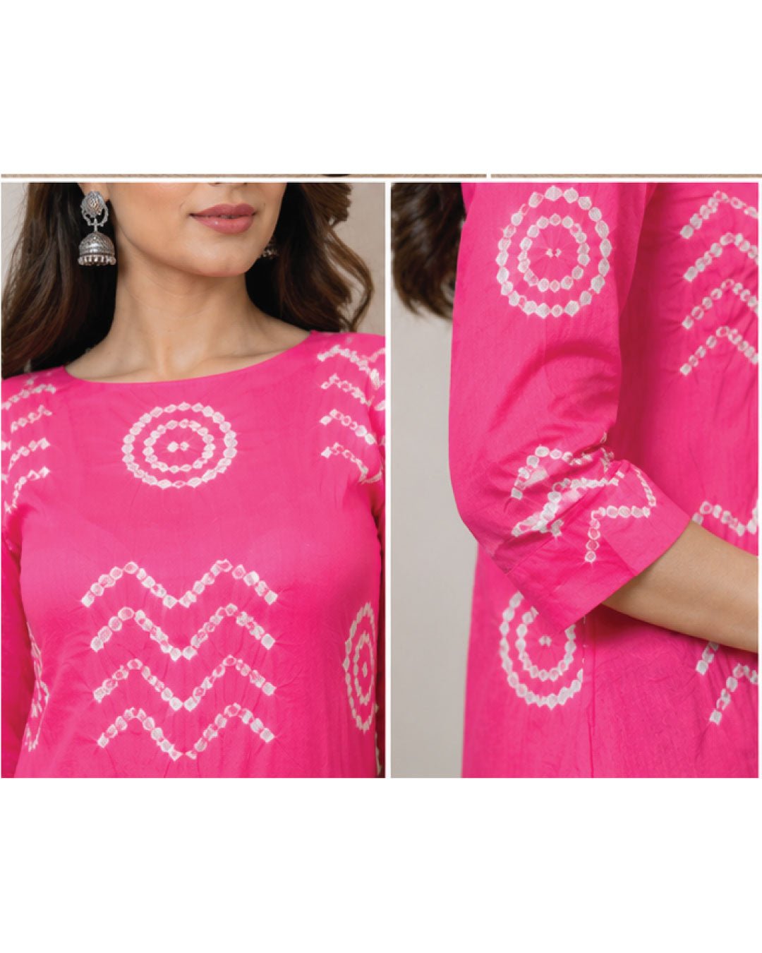 Premium Satin Cotton Fancy Contrast Colour Bandhani Dress Unstitched - Avantika Clothing
